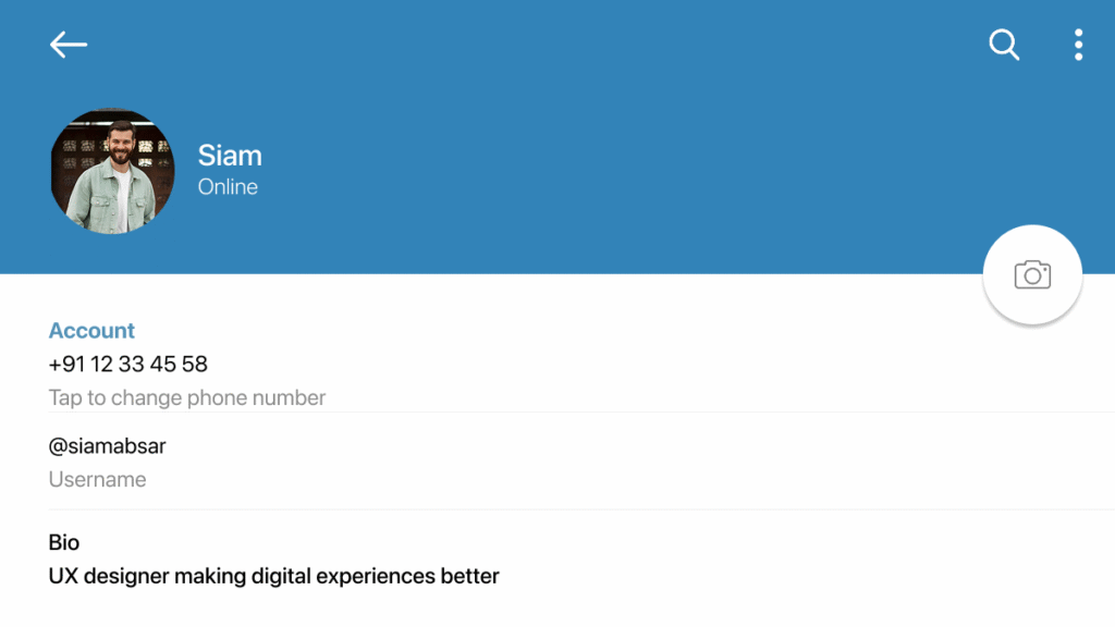 Telegram bio