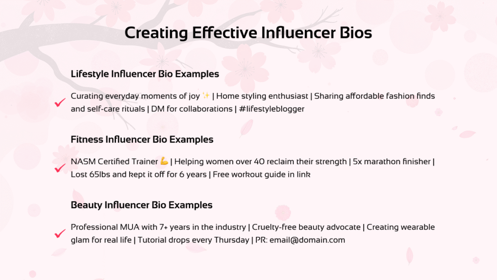 Influencer Bio Examples