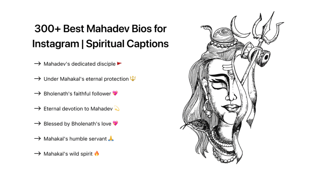 Mahadev bio for Instagram
