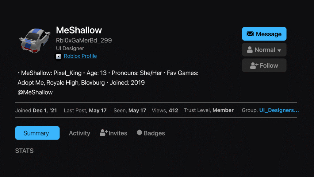 Roblox Bio Ideas