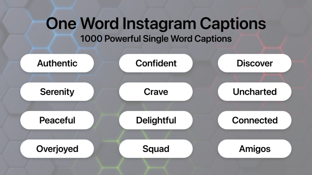 one word instagram captions