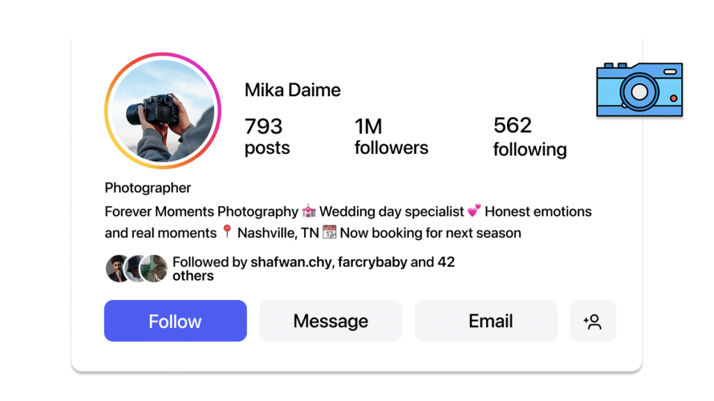 photography bio for instagram